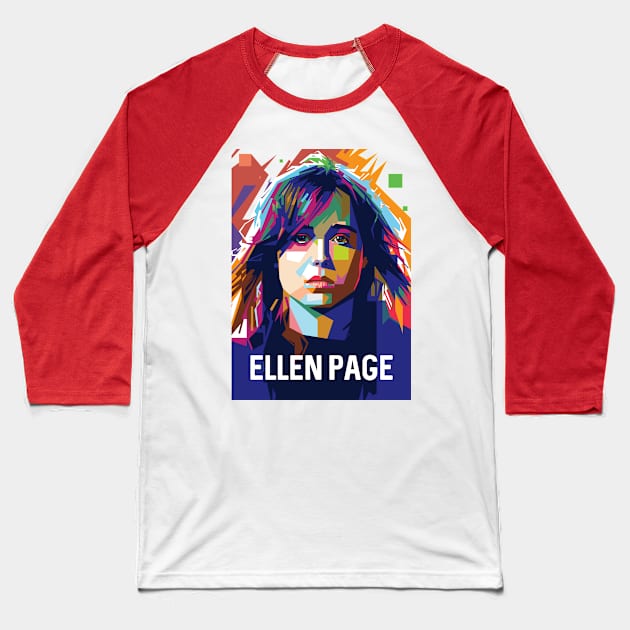 Ellen Pop Art Page Baseball T-Shirt by Laksana Ardie Store